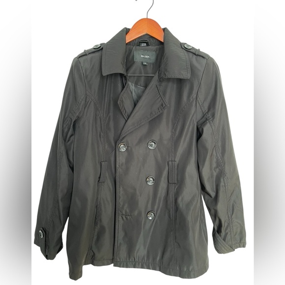 Majora Black Double-Breasted Pea Coat size large - Picture 1 of 7